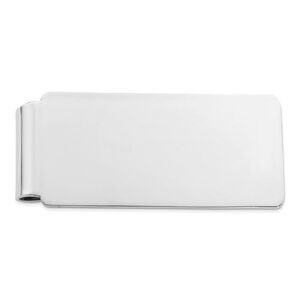Rhodium Plated Sterling Silver Polished Fold Over Money Clip 25 x 58mm
